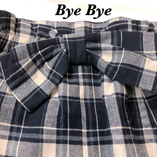 ByeBye(バイバイ)のチェック⭐︎大きなリボン⭐︎スカート⭐︎バイバイ レディースのスカート(ひざ丈スカート)の商品写真