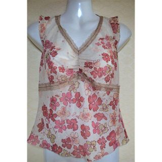 美品☆Ｋｏｔｔｈａｒｉｎｅ　Ｒｏｓｅ☆ピンクベージュ☆花柄キャミソールＭ(キャミソール)