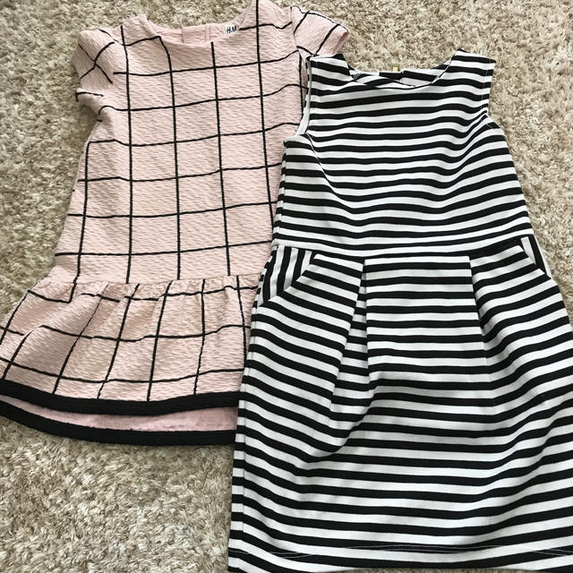 H&M(エイチアンドエム)のH&M ストレッチワンピース2枚セット キッズ/ベビー/マタニティのキッズ服女の子用(90cm~)(ワンピース)の商品写真