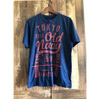 オールドネイビー(Old Navy)の美品 メンズ オールドネイビー ロゴ Tシャツ S ネイビー(Tシャツ/カットソー(半袖/袖なし))