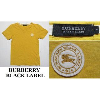 バーバリーブラックレーベル(BURBERRY BLACK LABEL)のバーバリーブラックレーベル★ビッグロゴ・ワッペン付ＶネックＴシャツ★１(Tシャツ/カットソー(半袖/袖なし))