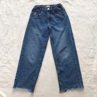 ザラキッズ(ZARA KIDS)の美品zarakidsワイドデニムパンツ140cmジーンズザラキッズ(パンツ/スパッツ)