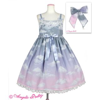 アンジェリックプリティー(Angelic Pretty)の[🍄LOVE様専用]ミスティスカイ グレー×ピンク JSK(ひざ丈ワンピース)