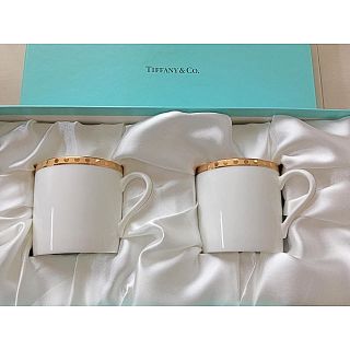 ティファニー(Tiffany & Co.)の新品☆ ゴールドバンド ペアデミカップ&ソーサー (食器)