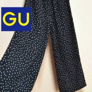 GU　ドットワイドパンツ(バギーパンツ)