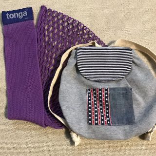 トンガ(tonga)のtongaスリング パープル & 子供用ミニリュック(リュックサック)