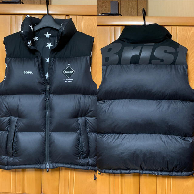 くつろぎカフェタイム 新品F.C.R.B. REVERSIBLE DOWN VEST紺M - ダウン