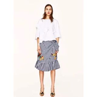 ザラ(ZARA)の新品未使用◆ZARAフリル白Tシャツ(Tシャツ(半袖/袖なし))