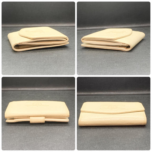 CHANEL シャネル 財布 二つ折り キャビアスキン ミニ レディース 白 レディースのファッション小物(財布)の商品写真