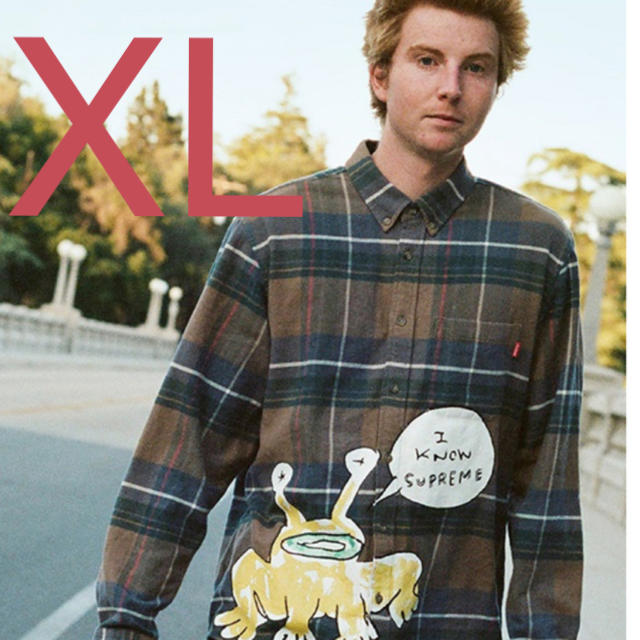 XL Supreme Daniel Johnston Plaid Shirt