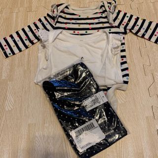 ベビーギャップ(babyGAP)のbabyGAP  ラッフルボディーシャツ　ロンパース　3点(ロンパース)