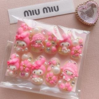 サンリオ(サンリオ)のマイメロ‪♡‬ネイルチップ‪♡‬量産型‪♡‬ゆめかわいい‪♡‬サンリオ‪♡‬3D(つけ爪/ネイルチップ)