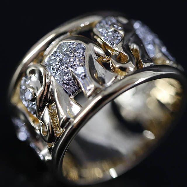 最高 ダイヤモンド K18 デザイン リング 0.41ct リング(指輪)