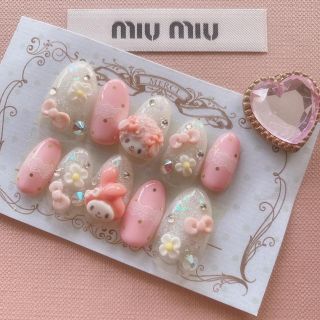 サンリオ(サンリオ)のマイメロ‪♡‬ネイルチップ‪♡‬ゆめかわいい‪♡‬サンリオ‪♡‬量産型‪♡‬3D(つけ爪/ネイルチップ)