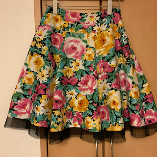 エムズグレイシー(M'S GRACY)のポポ様 エムズスカート2点 花柄＆裾リボンスカート(ひざ丈スカート)