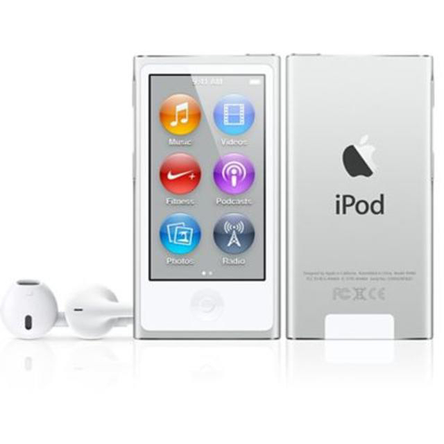 Apple(アップル)の【中古】iPod nano 16GB 第7世代 シルバー (本体のみ) スマホ/家電/カメラのオーディオ機器(ポータブルプレーヤー)の商品写真