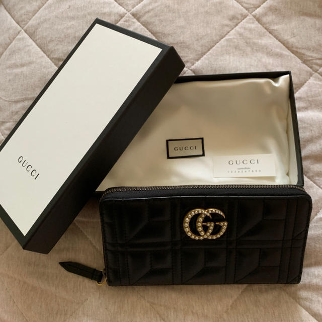 レザー Gucci - GUCCI 長財布 GG GGマーモント パール 新品 未使用の