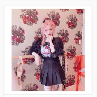 アンジェリックプリティー(Angelic Pretty)のetsuna otsuka ハンドメイドブラック透けチュールトップス(シャツ/ブラウス(長袖/七分))