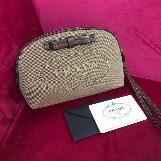 プラダ(PRADA)のPRADA プラダ ポーチ ブラウン 未使用(ポーチ)