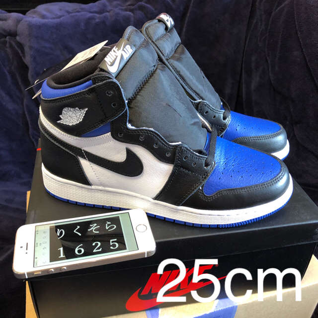 NIKE(ナイキ)の25cm NIKE AIR JORDAN 1 GS Royal Toe ボーイズ レディースの靴/シューズ(スニーカー)の商品写真