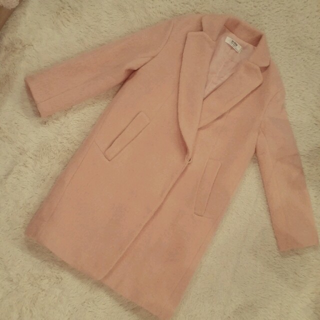 dholic(ディーホリック)のピンク♡チェスターロングコート レディースのジャケット/アウター(チェスターコート)の商品写真
