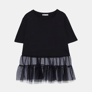 ザラ(ZARA)のチュールＴシャツ(Tシャツ(長袖/七分))