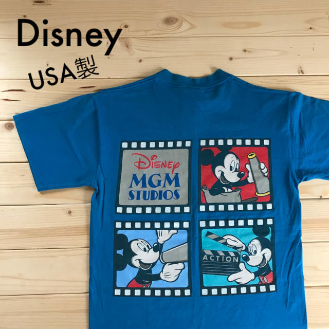 Disney(ディズニー)のディズニー Tシャツ ヴィンテージ古着 ミッキー バックプリント USA製 メンズのトップス(Tシャツ/カットソー(半袖/袖なし))の商品写真