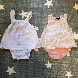 ベビーギャップ(babyGAP)のbabygap H&M 袖なし　ロンパース　女の子　80(ファッション/美容)