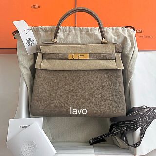 エルメス(Hermes)の【クーポン sale】HERMES エルメスケリー　28㎝　エトゥープ　G金具(ハンドバッグ)