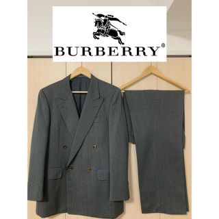 バーバリー(BURBERRY)の【超美品 定価18万】BURBERRY スーツ セットアップ ダブル グレー(セットアップ)