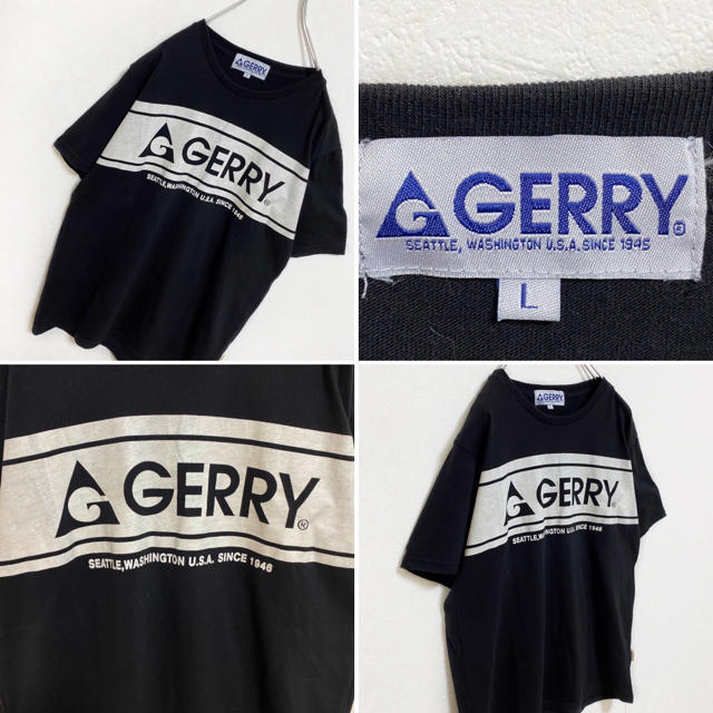 GERRY(ジェリー)の【廃盤】gerry ロゴ Tシャツ メンズ L ビッグロゴ ブラック 古着 メンズのトップス(Tシャツ/カットソー(半袖/袖なし))の商品写真