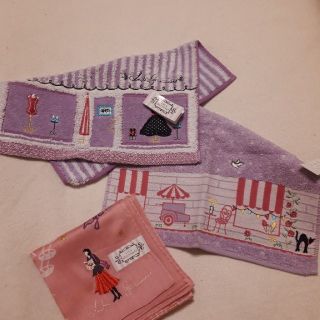 ルルギネス(LULU GUINNESS)のルルギネス タオルハンカチ ハンカチ 3枚セット(ハンカチ)