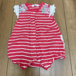 ベベ(BeBe)のボーダーロンパース ebay(ロンパース)