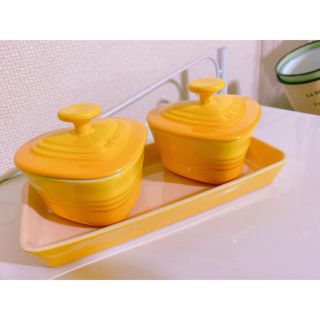 ルクルーゼ(LE CREUSET)のル・クルーゼ プチ ラムカン ダムール セット イエロー(食器)