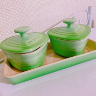 ルクルーゼ(LE CREUSET)のル・クルーゼ プチ ラムカン ダムール セット グリーン(食器)