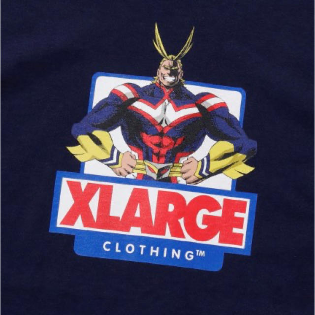 XLARGE(エクストララージ)の早い者勝ち！格安！エクストララージ　ヒロアカ　コラボ　オールマイト　ブラックM メンズのトップス(Tシャツ/カットソー(半袖/袖なし))の商品写真