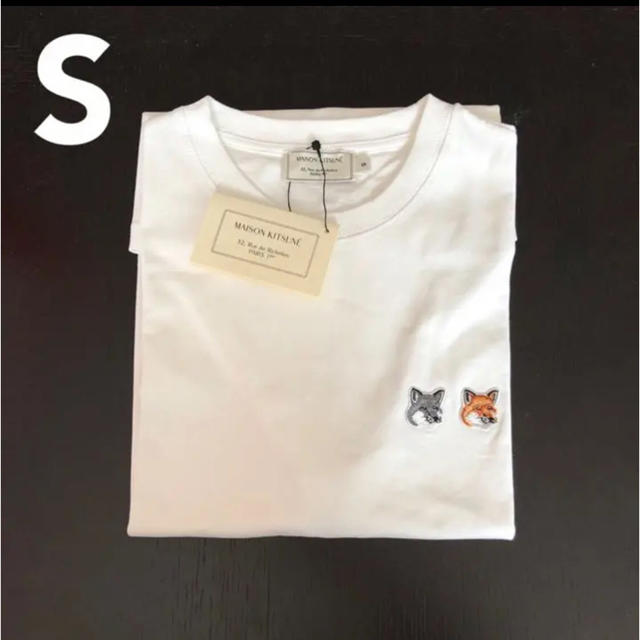 MAISON KITSUNE'(メゾンキツネ)の新品　メゾンキツネ　Tシャツ　ダブルフォックス　S メンズのトップス(Tシャツ/カットソー(半袖/袖なし))の商品写真