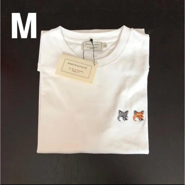 MAISON KITSUNE'(メゾンキツネ)の新品　メゾンキツネ　Tシャツ　ダブルフォックス　M メンズのトップス(Tシャツ/カットソー(半袖/袖なし))の商品写真
