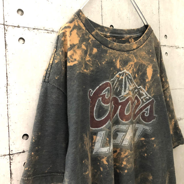 【激レア】クアーズ coors ビール 企業 ロゴ Tシャツ ブリーチ加工 メンズのトップス(Tシャツ/カットソー(半袖/袖なし))の商品写真