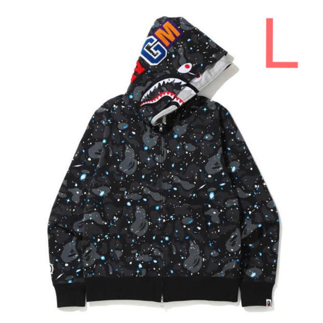 A BATHING APE(アベイシングエイプ)のSPACE CAMO SHARK FULL ZIP DOUBLE HOODIE メンズのトップス(パーカー)の商品写真