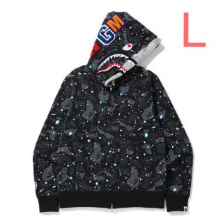 アベイシングエイプ(A BATHING APE)のSPACE CAMO SHARK FULL ZIP DOUBLE HOODIE(パーカー)