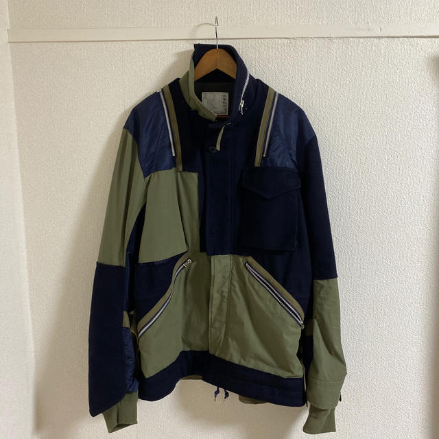 sacai 18aw カラーブロックドッキングジャケット | www.fleettracktz.com