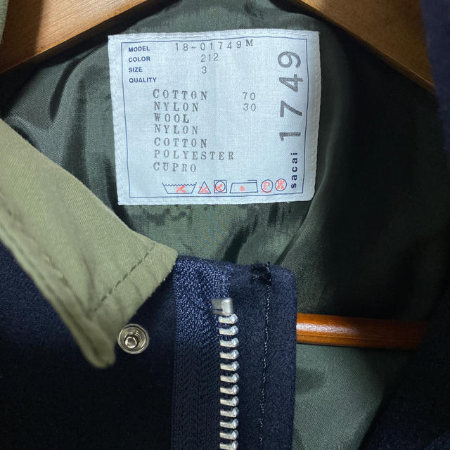 sacai(サカイ)のsacai 18aw カラーブロックドッキングジャケット メンズのジャケット/アウター(ミリタリージャケット)の商品写真