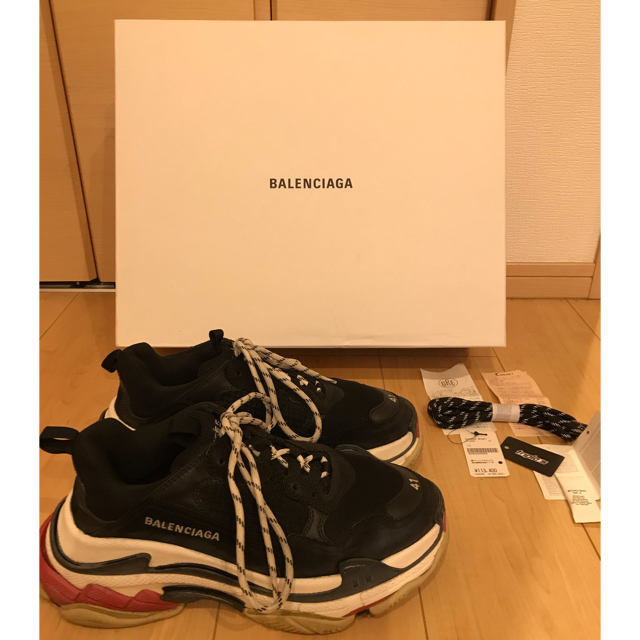 ノワールルージュSIZE確実正規品 BALENCIAGA Triple S 41