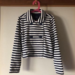 ギャップキッズ(GAP Kids)のGAP kids マリンボーダー ピーコート 130サイズ ガールズ(ジャケット/上着)