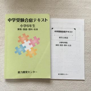 中学受験合宿問題集 能力開発センター(語学/参考書)