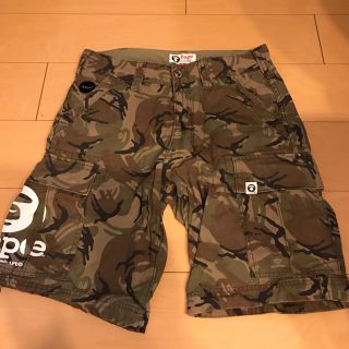 アベイシングエイプ(A BATHING APE)のAAPE エーエイプ ハーフパンツ M カモ　bape ジーンズ　supreme(ショートパンツ)