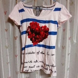 デシグアル(DESIGUAL)のデシグアル ハートプリントTシャツ(サイズXS)(Tシャツ(半袖/袖なし))