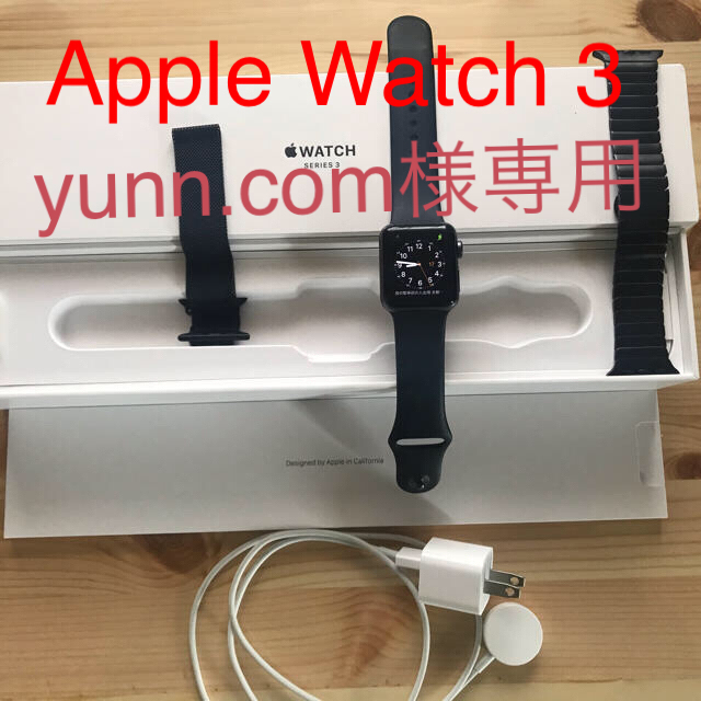 Apple Watch(アップルウォッチ)の専用　APPLE WATCH3 38mm　アップルウォッチ3 複数ベルト付 スマホ/家電/カメラのスマートフォン/携帯電話(スマートフォン本体)の商品写真