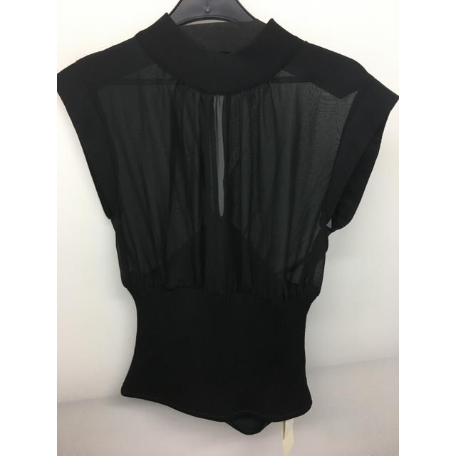 FRAY ID購入　黒　リブ使いブラウス　新品未使用タグ付きシャツ/ブラウス(半袖/袖なし)